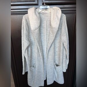 LOFT knit jacket with fleece lined hood. Size XL